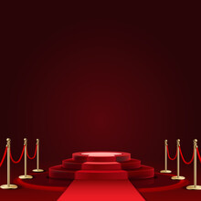 Round Steps With Red Carpet
