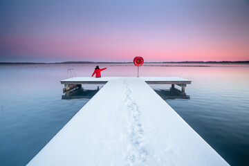 Wall Mural - Winter am Steg