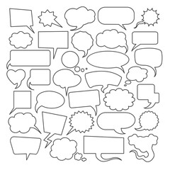 Wall Mural - hand drawn speech bubbles