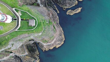 Wall Mural - Blackhead lighthouse and coastal path