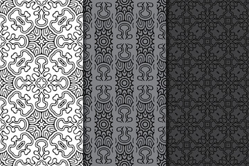 Collection seamless patters with mandala