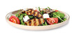 © New Africa - Delicious salad with roasted eggplant, feta cheese and arugula isolated on white