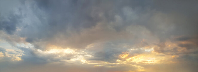 Wall Mural - sunset with clouds, panorama background