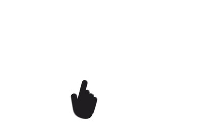Aufkleber - Hand cursor Clicking. Finger touch the screen. Computer mouse click gesture. Animated icon technology and internet on white screen background. Chroma key.
