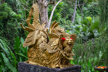 Wall Mural - Traditional stone sculpture in garden . Island Bali, Ubud, Indonesia