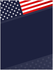 Wall Mural - US abstract flag symbols corner border frame background with empty space for text.	
