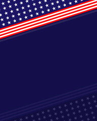 Wall Mural - US abstract flag symbols background border frame with empty space for text.	
