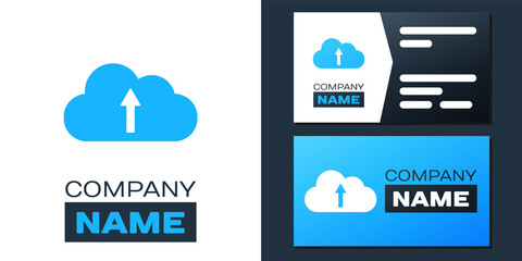 Fototapete - Logotype Cloud upload icon isolated on white background. Logo design template element. Vector.