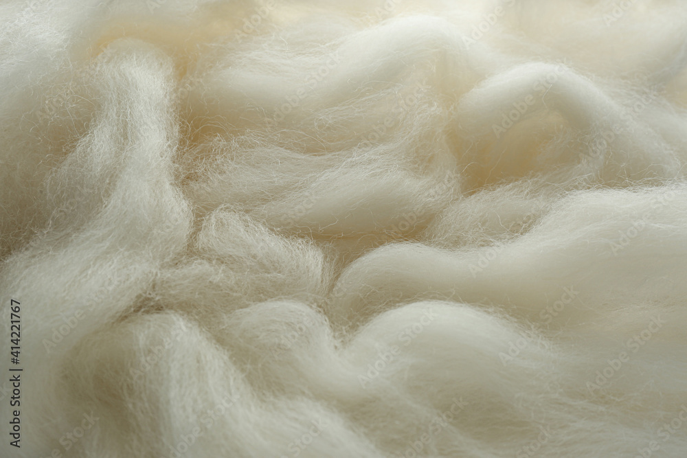 Soft white wool texture as background, closeup - obrazy, fototapety, plakaty 