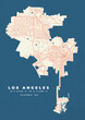 Los Angeles City Map, California Vector Poster and Flyer