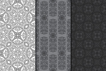 Collection seamless patters with mandala