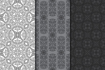 Collection seamless patters with mandala