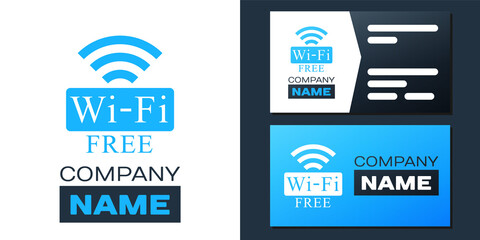 Poster - Logotype Free Wi-fi icon isolated on white background. Wi-fi symbol. Wireless Network icon. Wi-fi zone. Logo design template element. Vector.