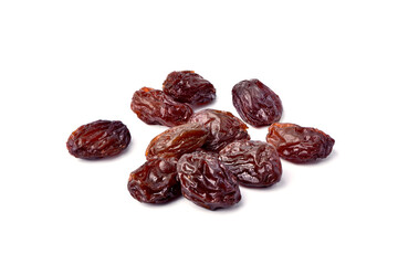 Close-up Raisins isolated on white background.