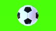 4k Spinning Football Ball. Looped Animation. Green  Background