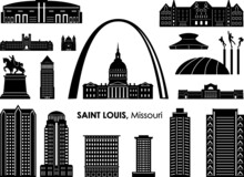 Saint LOUIS Missouri SKYLINE City Silhouette
