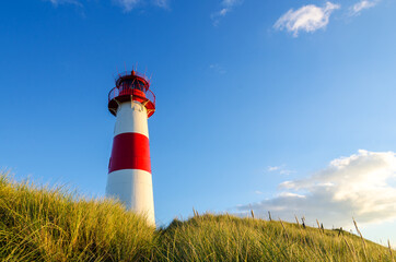 Lighthouse List East on a dune of the island Sylt, North Sea, Germany 