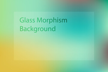 Poster - Abstract gradient background. Transparent frame in glass morphism style