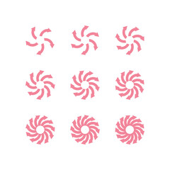 Wall Mural - set of spiral and swirls logo design elements, icons, symbols and signs on white background stock ve