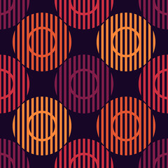 Poster - Polka dot seamless pattern. Striped circle print. Modern memphis stile geometric background. Bold trendy geo wallpaper