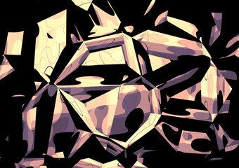 Poster - Abstract modern art design in shades of brown on black