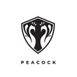badge animal shield peacock logo