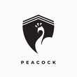 peacock shield logo design