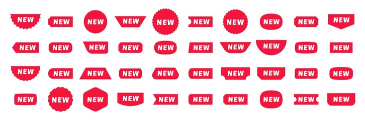 Poster - Big set of new labels. Vector graphic sticker design. Sale tags and icons. New tags collection for use in web, sale posters, banners.