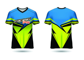 Sports Racing  Jersey Design Template for Team Uniforms Vector