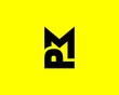 MP PM letter logo design vector template