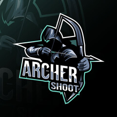 Poster - Archer shoot mascot logo esport design