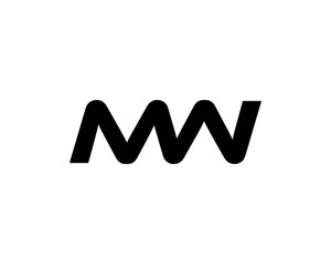Fototapete - MW WM letter logo design vector template