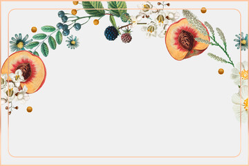 Wall Mural - Vintage gold frame vector botanical background