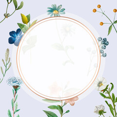 Wall Mural - Vintage gold frame vector floral background