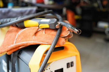 welding gun or MIG MAG welding torch ,selective focus