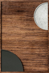 Wall Mural - black and white semicircles pattern on wooden background vector