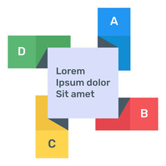 Canvas Print - Business data representation through arrows infographic in flat icon