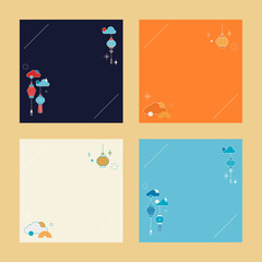 Sticker - Chinese Mid Autumn festival background set