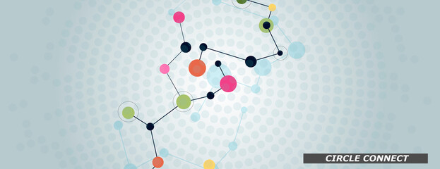 Poster - Connectivity elements. Social media concept. Creative vector line symbol. Digital communication. Medical, technology, science background. Creative geometric wallpaper