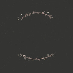 Wall Mural - Branch frame on black background vector