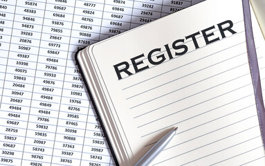 Poster - Notebook with Toolls and Notes about REGISTER