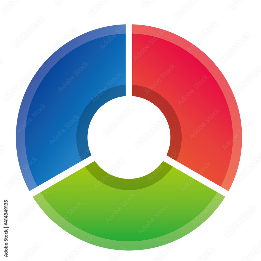 立体インフォグラフィックス｜アイコン3分割の円グラフチャート図PDCAビジネスプロセス経営 素材庫向量圖 | Adobe Stock