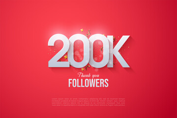 200k followers with overlapping numbers and letters.