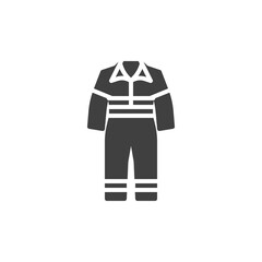 Work overalls vector icon. filled flat sign for mobile concept and web design. Safety coverall glyph icon. Symbol, logo illustration. Vector graphics