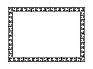 Poster - Greek frame. Meander pattern border rectangle. Greek square frame. Greece ornament. Grecian ancient style. Roman design. Geometric mediterranean decoration. Element antique symbol. Vector illustration