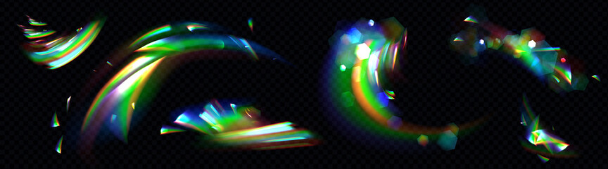 Wall Mural - rainbow crystal light, prism flare reflection, lens refraction, glass, jewelry or gem stone glare, o