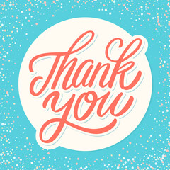 Wall Mural - thank you. vector handwritten lettering.