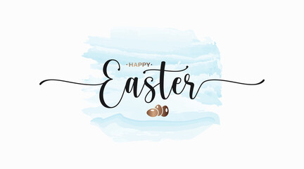 Wall Mural - Easter watercolor card on white design background