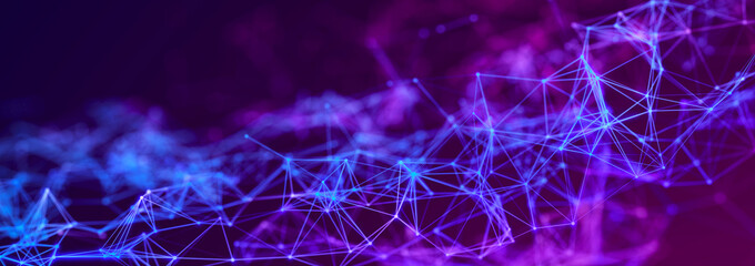 Poster - abstract digital connection dots. technology background. network connection structure. 3d rendering.
