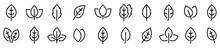 Leaf Simple Line Icons Set. Leaf Icon Vector
